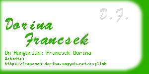 dorina francsek business card